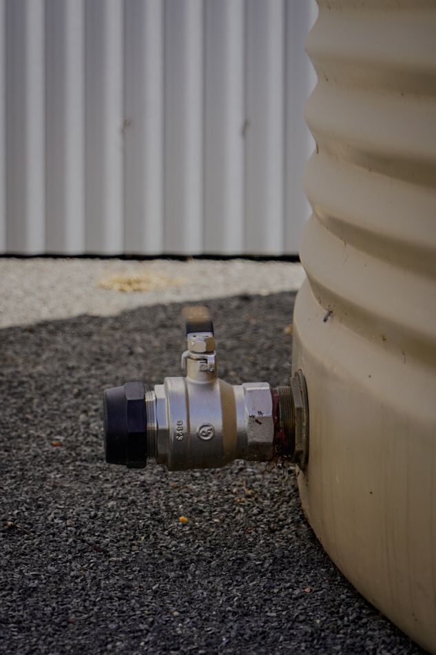 2" Ball Valve with Cap in a 22,500ltr Round Poly Water Tank in Beige Colour